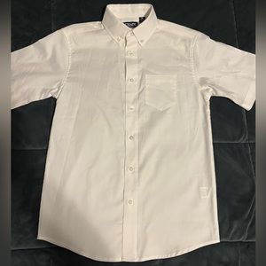 Boys Chaps white Oxford shirt sleeved button down size Medium 10-12